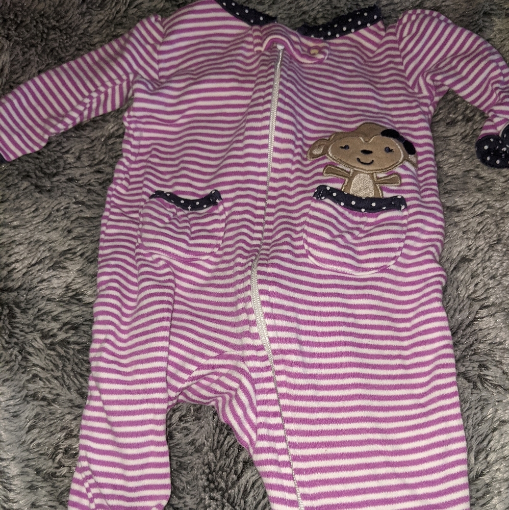 baby girl footies w pockets